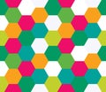 Seamless geometric pattern. Colorful infinity abstract honeycomb geometrical background. Royalty Free Stock Photo