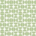 Seamless geometric pattern with semicircles. Mid century modern style.