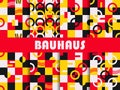 Seamless geometric pattern set. Bauhaus design. Background memphis style of the 80s. Vector Royalty Free Stock Photo