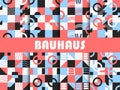 Seamless geometric pattern set. Bauhaus design. Background memphis style of the 80s. Vector Royalty Free Stock Photo