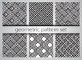 Seamless geometric pattern set. Geometric simple prints. Vector repeating textures with triangles. Royalty Free Stock Photo