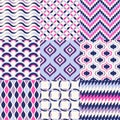 Seamless geometric pattern set Royalty Free Stock Photo