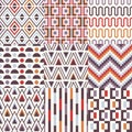 Seamless geometric pattern set Royalty Free Stock Photo