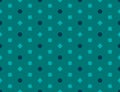 Seamless geometric pattern. Shaped dark blue, matt light square on dark matt green background Royalty Free Stock Photo