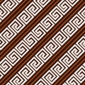 Seamless Geometric Pattern with Slanted Versace Sign with Lines Ready for Textile Prints. Royalty Free Stock Photo