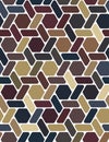 Seamless geometric pattern with small multicolored rectangles and hexagons on a white background. Graphic vector texture. Royalty Free Stock Photo