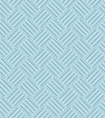 Seamless geometric pattern with striped blue squares arranged in diagonal lines on a white background. Modern wavy design. Royalty Free Stock Photo