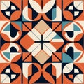 Seamless geometric pattern in the style of the sixties. AI Generated