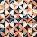 Seamless geometric pattern in the style of the sixties. Generative AI