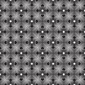 Seamless geometric pattern with stylized hearts. Repeating vintage texture. Abstract white and black background. Retro backdrop.