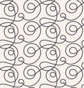 Seamless geometric pattern with swirls. Monochrome background. Continuous line drawing vector illustration