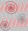 Seamless geometric pattern with wavy lines and spirals on a delicate background. Vector graphics. Royalty Free Stock Photo