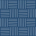 Seamless geometric pattern with white and blue freehand lines vector