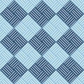 Seamless geometric pattern with white and blue freehand lines vector