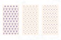 Seamless Geometric Patterns Collection - Purple on Cream Royalty Free Stock Photo