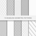 10 Seamless geometric patterns. Royalty Free Stock Photo