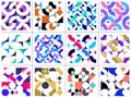 Seamless geometric patterns set, abstract vector backgrounds for wallpaper or websites or wrapping paper print created with Royalty Free Stock Photo