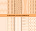 10 seamless geometric patterns in warm autumn colors