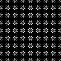 Decorative Seamless Floral Geometric Black & White Pattern Background. Complicated, material. Royalty Free Stock Photo