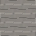 Seamless geometric stripe pattern: black, white, optical illusion, wicker design Royalty Free Stock Photo