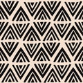 Seamless geometric triangle pattern. Tribal monochrome texture. Great for fabric, textile, wallpapaer. Vector illustration Royalty Free Stock Photo