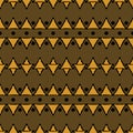 Seamless geometric tribal ethnic pattern of triangles and dots Royalty Free Stock Photo