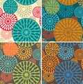 Seamless geometric, tribal vintage patterns