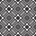Seamless geometric vector background, black and white flora vector pattern, accurate, editable and useful background