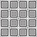 Seamless geometric vector background, black and white square vector pattern, accurate, editable and useful background for