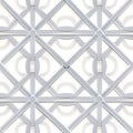 Seamless geometric vector patterns on white background with grey outline, oriental style design Royalty Free Stock Photo