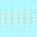 Seamless geometric vintage retro pattern design vector background with colorful circles and dots lined in order pink yellow aqua Royalty Free Stock Photo