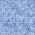 Seamless geometrical pattern with blue watercolor texture Royalty Free Stock Photo