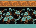 Seamless geometrical textile floral border Royalty Free Stock Photo