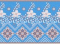 Seamless geometrical textile floral border Royalty Free Stock Photo