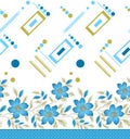 Seamless geometrical textile floral border Royalty Free Stock Photo