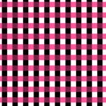 Seamless gingham pattern. Geometric background. Black, pink and white stripes Royalty Free Stock Photo