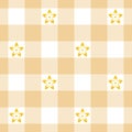 Seamless gingham pattern with pale yellow irises