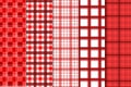 Seamless gingham plaid pattern bundle vector for fabric and t-shirt design. Endless plaid pattern collection designed with red and Royalty Free Stock Photo