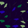Ginkgo biloba leaf, seamless pattern, background