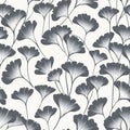 Seamless ginkgo leaf pattern elegant design showcasing unique shape and deep veins in modern style