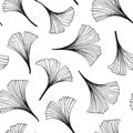 Seamless ginkgo leaves pattern