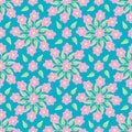 Seamless Girly Doodle Floral Pattern Vector