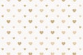 Seamless glittery gold hearts patterned background