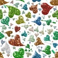 Seamless glittery hearts pattern tile Royalty Free Stock Photo