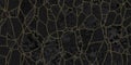 Seamless glossy black gold encrusted broken marble mosaic tiles background texture Royalty Free Stock Photo