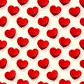 Seamless glossy red heart background pattern Royalty Free Stock Photo