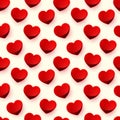 Seamless glossy red heart background pattern