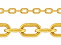 Seamless gold chain pattern. 3D illustration Royalty Free Stock Photo