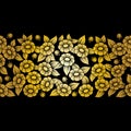 Seamless gold full floral brush