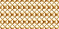 Seamless gold interlocking chain netting or wire mesh pattern isolated on white or transparent background Royalty Free Stock Photo